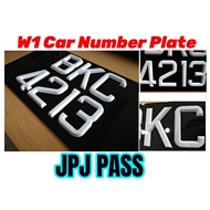 W1 Car Number Plate Wordings Only # MH Nombor Plate Kereta Nombor Sahaja