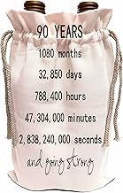 3dRose 90 years in months days hours minutes and going strong 90th birthday - Wine Bags (wbg_318777)