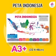 Premium Poster Peta Indonesia / poster belajar peta Indonesia
