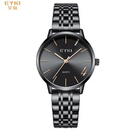 Latest Classic Analog Women's Watch Eyki E2099M-CZ1HHH Black Stainless Steel Chain Strap