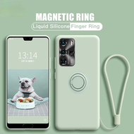Magnetic Ring Holder Silicone Case For Samsung Galaxy S9 S8 Plus Soft Liquid Cover