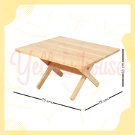YellowHouse โต๊ะญี่ปุ่น โต๊ะพับไม้ยาง โต๊ะคอม โต๊ะทำงาน โต๊ะพับ โต๊ะไม้ยางพารา ขนาด 75 cm.