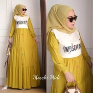 Mochi Midi Bahan Rayon Gamis wanita kekinian Baju Midi Dress