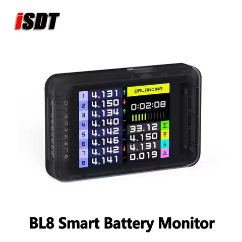 ISDT BL8 Intelligent Active Balancer for 2S-8S LiPo Batteries with XH2.54 Connector High-Precision C