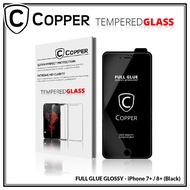 HITAM Iphone 7plus/8plus -COPPER Tempered Glass Full Glue PREMIUM GLOSSY - Black, TG GLOSSY
