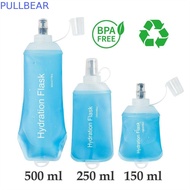 PULLBEAR Folding Water Bottle, Soft Flask Water Bag Collapsible Water Bottle, Ultralight TPU Blue Sp