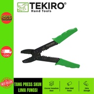 TEKIRO Press Pliers 9 inch Five Way Five-FunctionSkun Crimping Tooldeluxe
