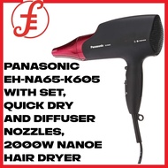 Panasonic EH-NA65-K605 with Set, Quick Dry and Diffuser Nozzles, 2000W Nanoe Hair Dryer