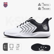 รองเท้าเทนนิส Kswiss สำหรับผู้ชาย รองเท้ากีฬาแบบลำลอง รองเท้ากีฬาแบบหัวเหลี่ยม วัสดุด้านนอกเป็นยาง ร