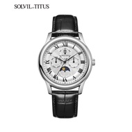 Solvil et Titus W06-03322-001 Men's Quartz Analogue Watch in White Dial and Leather Strap