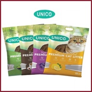 Unico Bentonite Cat Litter 10L/7KG with Easy To Carry Handle - Green Tea/Lemon/Lavender/Apple/Coffee