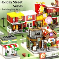 [SG INSTOCK] NEW! Holiday Series Street View Sembo Block Street Series Building Blocks Toy Kids Interactive Education