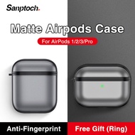 Sanptochเคสฝ้าหรูหราสำหรับApple AirPods Pro2 2022 / 3rd / Pro / 2nd / 1st หูฟังไร้สายบลูทูธฝาครอบด้านสำหรับairpods Proกล่องชาร์จปลอกป้องกันโปร่งใส