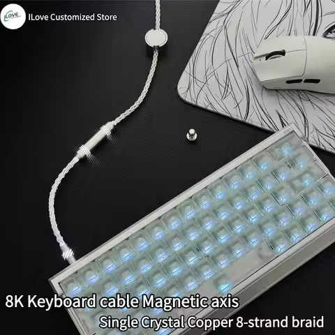 8K Keyboard cable Magnetic axis Keyboard Cable Single Crystal Copper 8-strand braid Mechanical Keybo