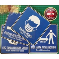 Package of 4 Sheets of CORONA COVID 19 STICKERS. HEALTH PROTOCOL 15X15CM