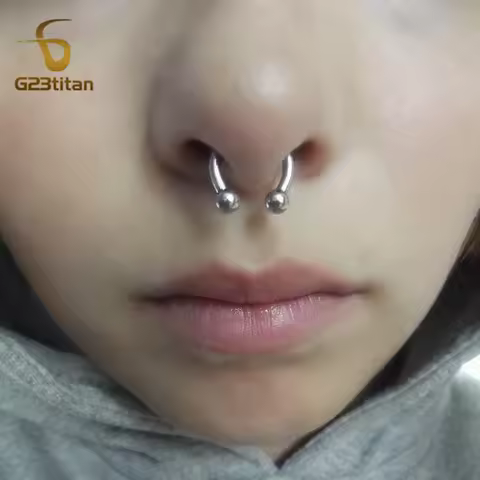 G23titan 14G 6-14mm Titanium Circular Barbell Horseshoe for Septum Ring Nipple Ear Cartilage Piercin