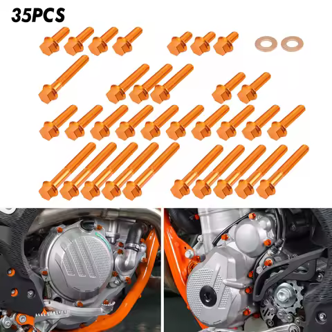 NICECNC For KTM EXC 250F EXCF 350 2017-2022 2021 Motorcycle 35PCS Fairing Engine Clutch Bolts Screw 