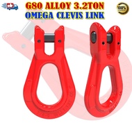 G80 OMEGA CLEVIS LINK/ HOOK OMEGA PINLOK LINK G80 ALLOY 3.2TON