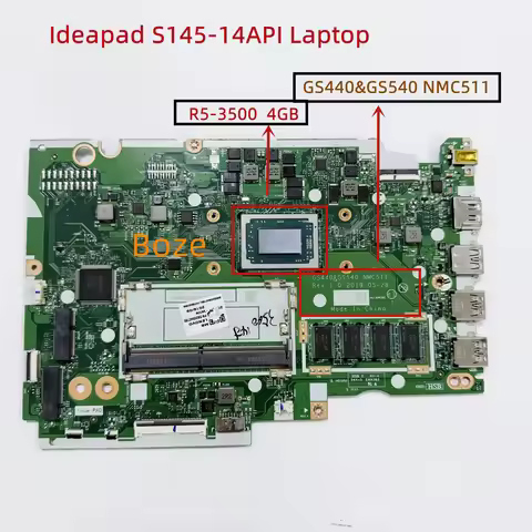 GS440&GS540 NMC511 NM-C511 For Lenovo Ideapad S145-14API Laptop Motherboard With Athlon R5-3500 4GB