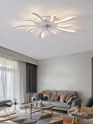 Luz de techo de LED moderna, regulación de intensidad RC, luz de ventilador para sala de estar, comedor, dormitorio