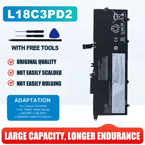 Original L18M3PD1 L18C3PD2 Laptop Battery For Lenovo ThinkPad T14S T490S T495S Series L18C3PD1 L18L3