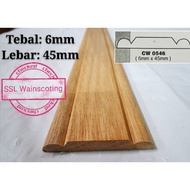 Wainscoting / Kayu Nyatoh / Chair Rail / Border