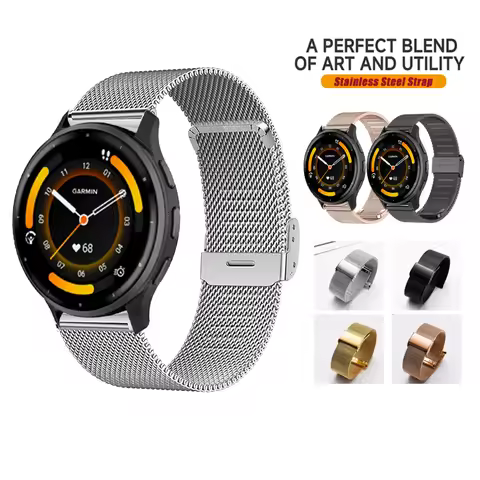 18 20 22mm Metal Band Fashion Milanese Stainless Steel Strap For Garmin Venu 4 3/Venu 4s 3s 2s SQ 2 