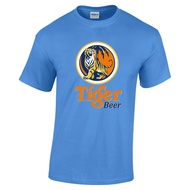 [Ready Stock XS-6XL] Tiger Beer Pre Shrunk Blue 100% Cotton Sportswear Oversize MenS T-Shirt Christm