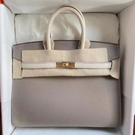 極品 Hermes Birkin 25😍🌟M8 Gris Asphalt 銀河灰 拼 10 Craie 奶昔白 金扣 Epsom 外縫 馬蹄印