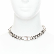 DIOR Kim Jones 2022 CD Icon silver metal chunky curb chain short necklace