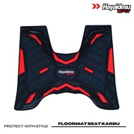 hayaidesu honda beat karbu karpet motor floor mat - premium quality - merah