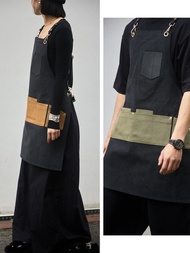 Virgostudio 拼色設計師高級感帆布咖啡店餐飲花藝烘焙集合店圍裙