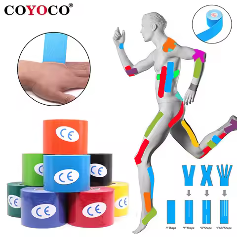 2.5cm/5cm Kinesiology Tape Athletic Bands 5m Sport Recovery Strapping Gym Waterproof Tennis Muscle P
