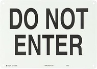 Brady 40782 14" Width x 10" Height B-555 Aluminum, Black on White Admittance Sign, Legend "Do Not En