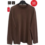 Second Hand Uniqlo U Long Sleeve T-Shirt Brown Heattech Sweater Thermal Men's And Women's Sleeves Sh