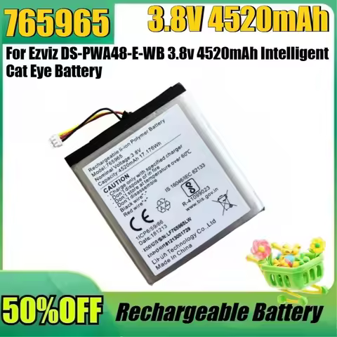 New 765965 3.8v 4520mAh High Quality Battery for Ezviz DS-PWA48-E-WB 3.8v 4520mAh Intelligent Cat Ey