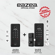 [Door + Gate] EAZEA Touch+ Digital Door Lock + EAZEA Duo-G Digital Gate Lock | 5 IN 1 | PIN Code, RFID Access, Fingerprint, Key, Wi-Fi | 100% Made in Korea | 2 Years Onsite Warranty | 1000+ 5 Star Reviews | HDB Door, HDB Gate | Synchronised Locks