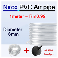 Nirox Aquarium air pump clear tubing oxygen soft pump hose, pvc tube NIROX 6mm