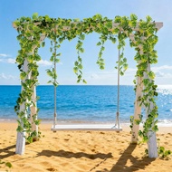 4PCS Faux Greenery Leaf Garland - 5.9Ft Artificial Monstera Leaves Vines, Tropical Palm Leaves Ivy V