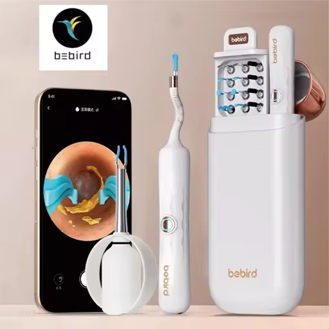 Offical Bebird White EarSight Plus R37R I35R|Smart Visual Ear Cleaner/Bendable Rod|All-in-1 Safe Ear