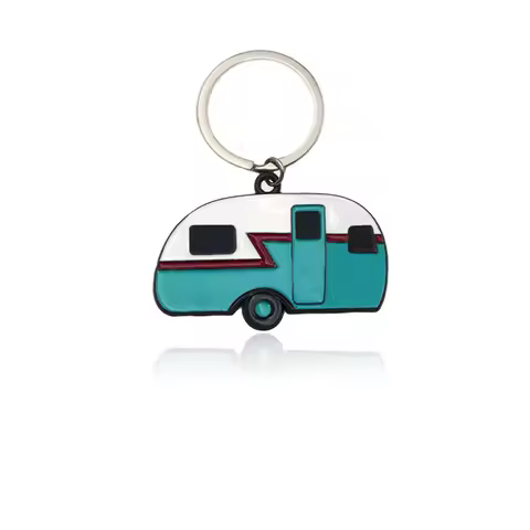 Cartoon Camper Van Van Model Keychain Pendant Keychain Metal Pendant for Women Men Jewelry Travel So