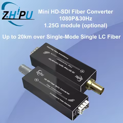 HD/3G-SDI Fiber Converter/Extender, 1080P&30HZ/60Hz, Up to 20km Over Single Mode LC Fiber, (SFP modu