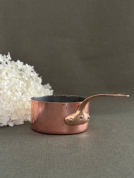 40557-經典法國古董紅銅鍋 醬料鍋黃銅把手 鍋徑12 cm