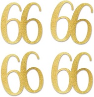 Gold Glitter 66 Cut-Out Numbers, 66th Birthday Party Anniversary Decorations DIY Essentials