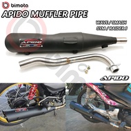 Apido Muffler Pipe V4 1set Wave 100 110 125 / Xrm 110 / SYM / Smash / Euro / Rusi Surf / Raider J #