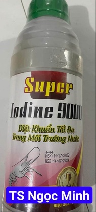 [Chai 1 lít] Sát trùng sát khuẩn SUPER IODINE 9000 - Dùng cho các loại cá lươn ếch tôm