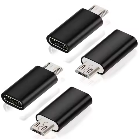 1/2/4Pcs USB C Female to Micro USB Male Adapter, Micro USB to USB C Adapter Compatible with Nexus LG