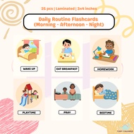 Daily Routine Flashcards (26 pcs) – PECs Schedule Cards, Autism Visual Schedule, Laminated 3.5x5in