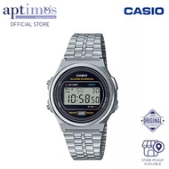 [Aptimos] Casio Vintage A171WE-1ADF Silver Round Digital Bracelet Watch