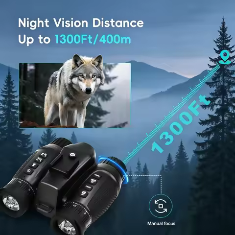 NV8100 Head & Helmet Mounted Night Vision Goggles 4K IR Night Vision 400-500m Range 256GB Vision Gog